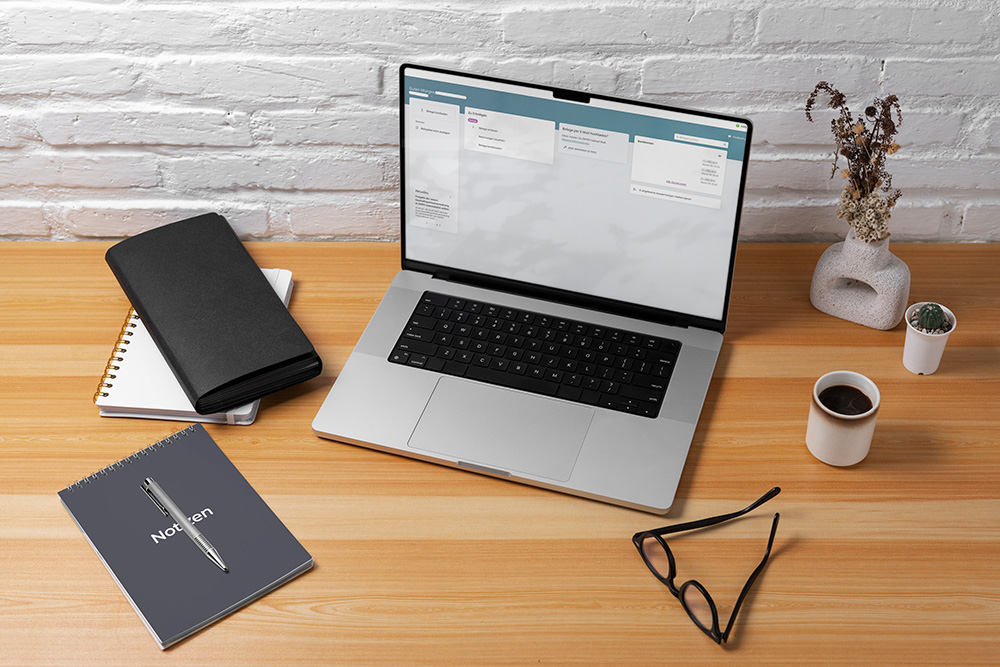 Digitale Buchhaltungsprozesse am Laptop